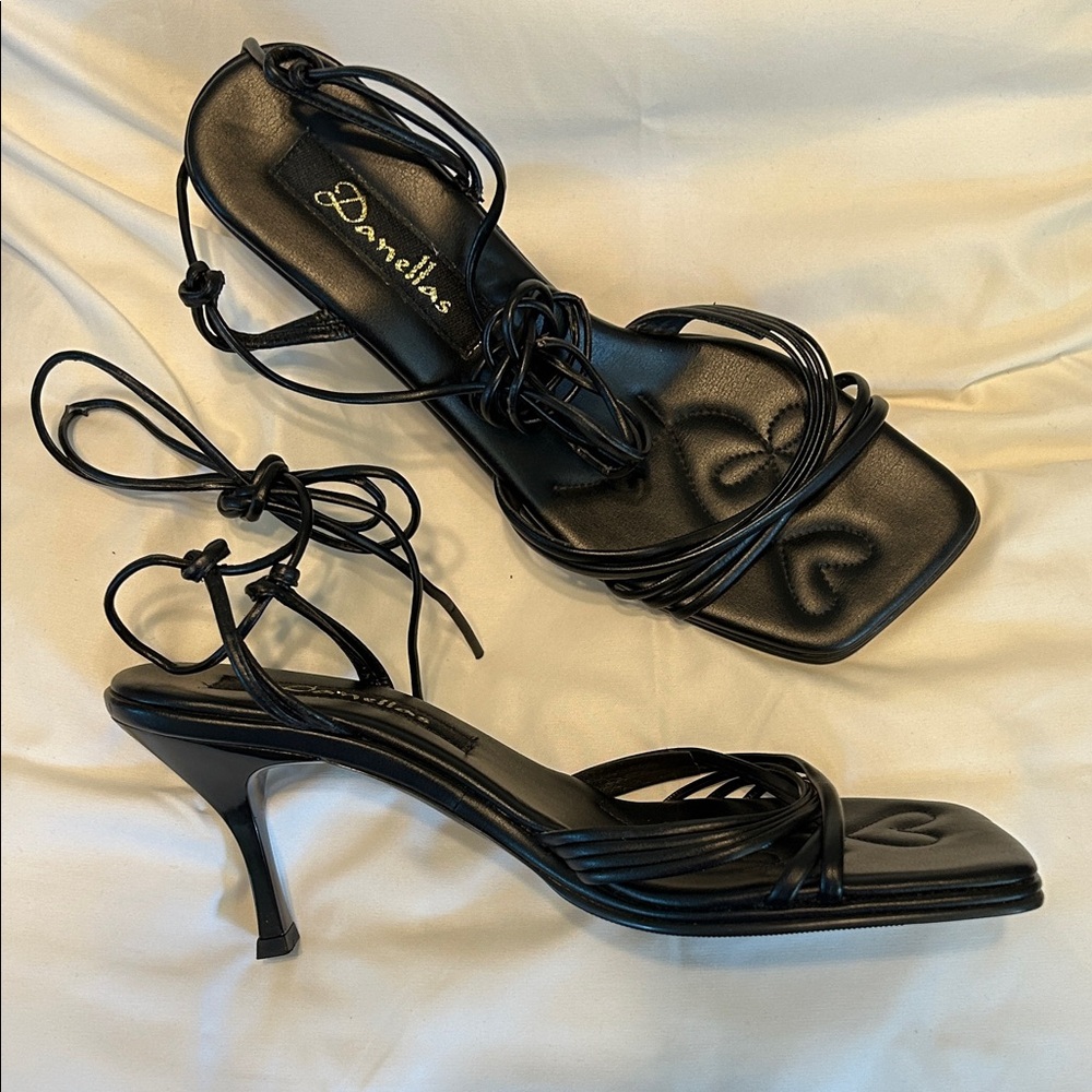 Elegant Black Strappy Heels by Danellas
